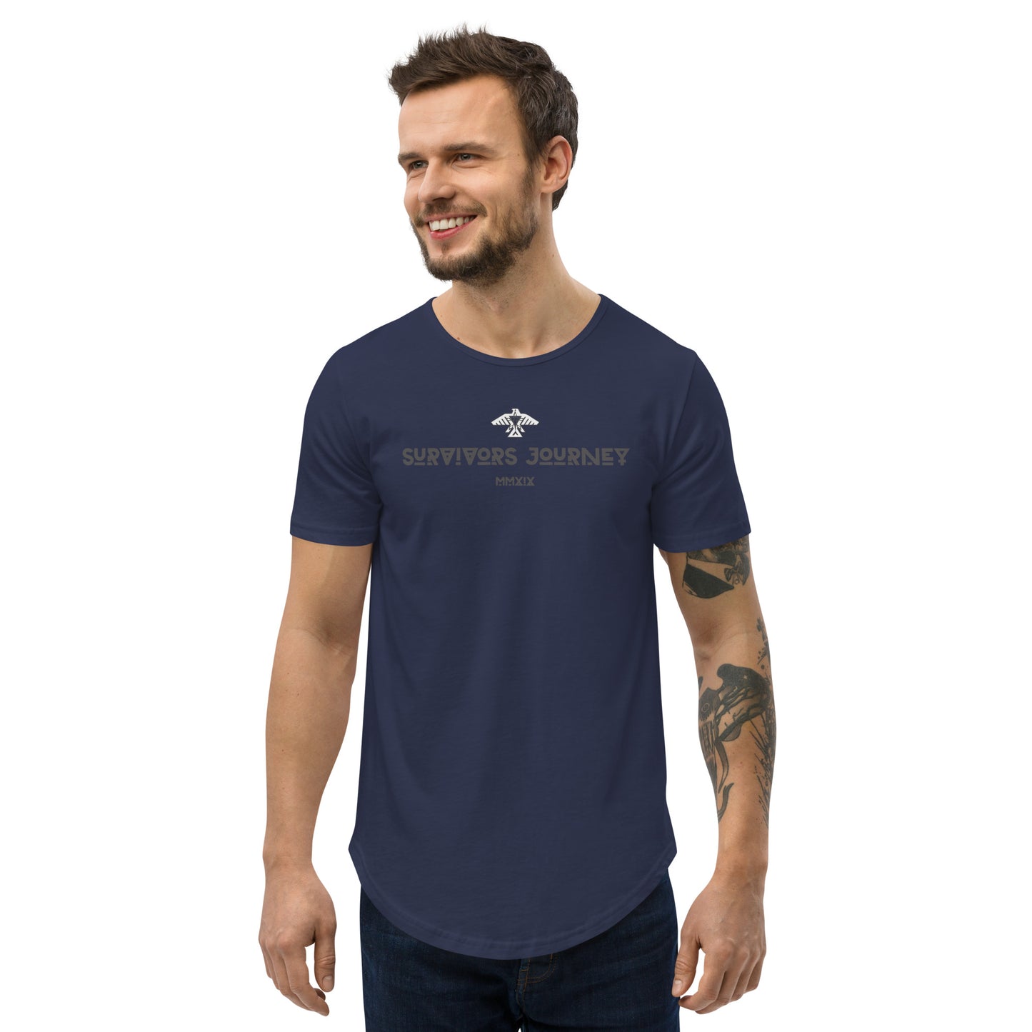 S.J. Logo Men's Curved Hem T-Shirt