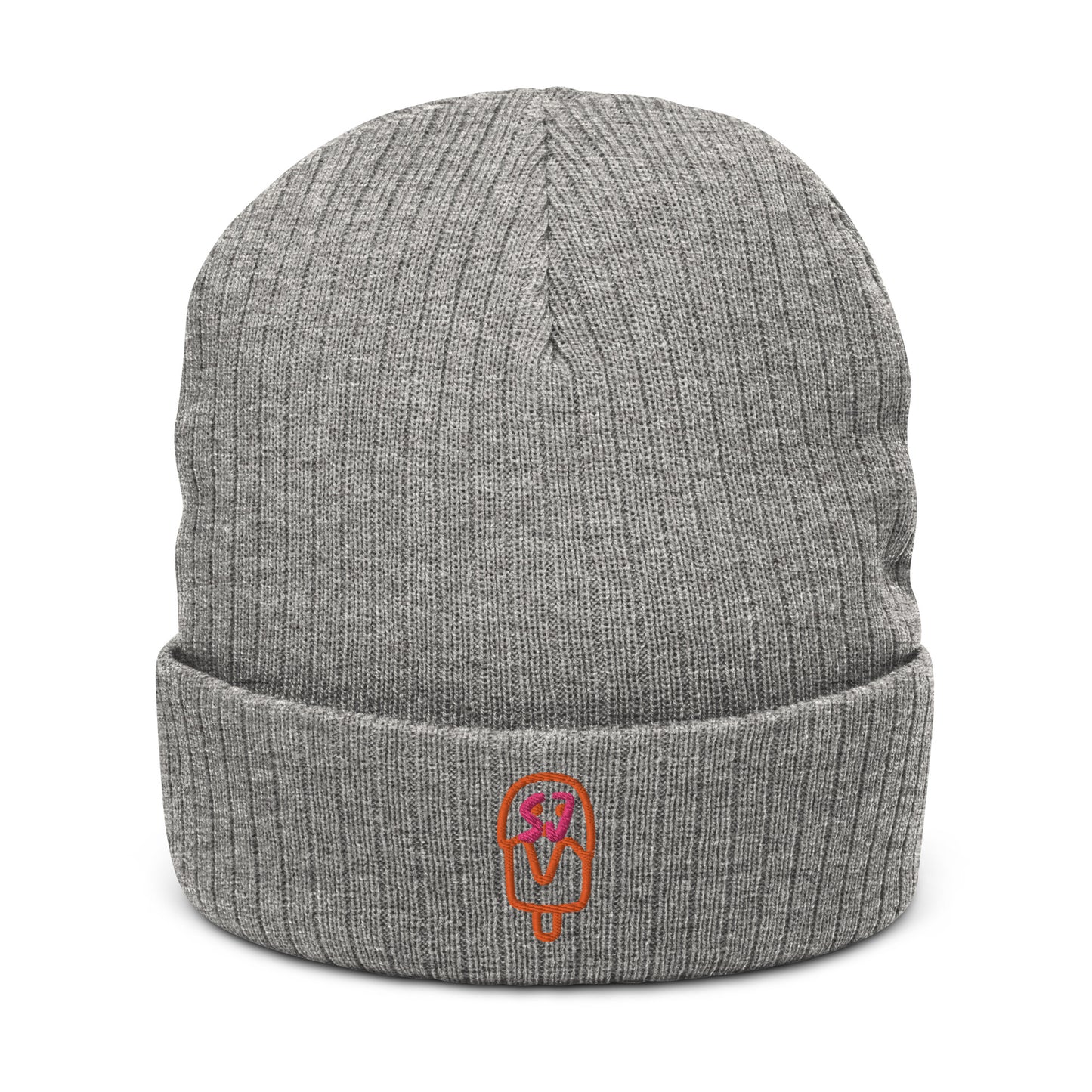 S.J. Creamsicle Dream Theme Ribbed knit beanie