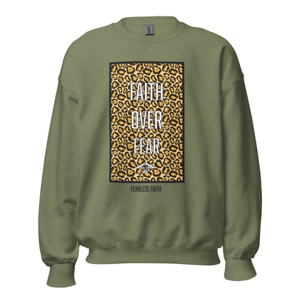 Faith Over Fear Cheetah Print Sweatshirt (Multiple Colors)