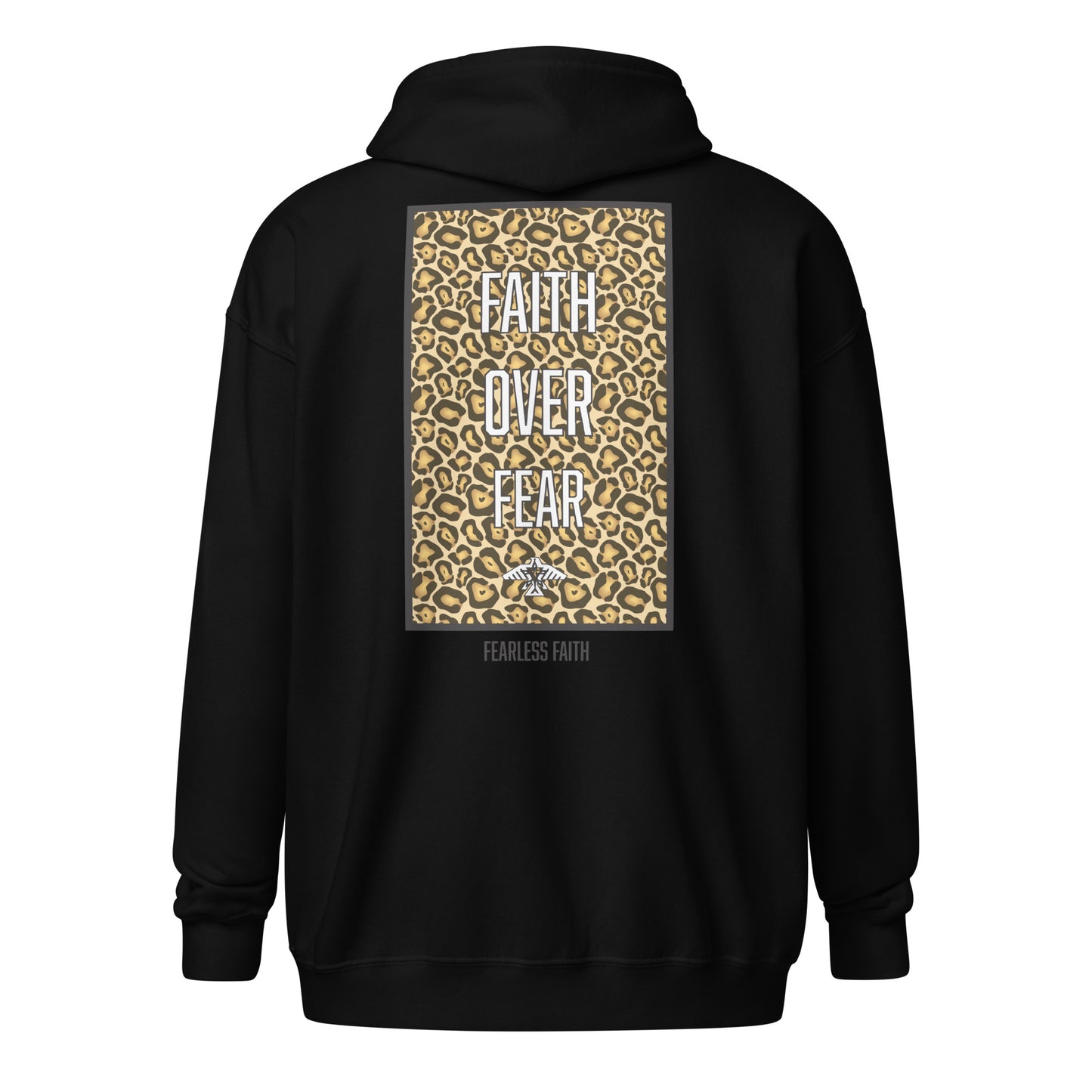 Faith Over Fear Cheetah Print Unisex heavy blend zip hoodie