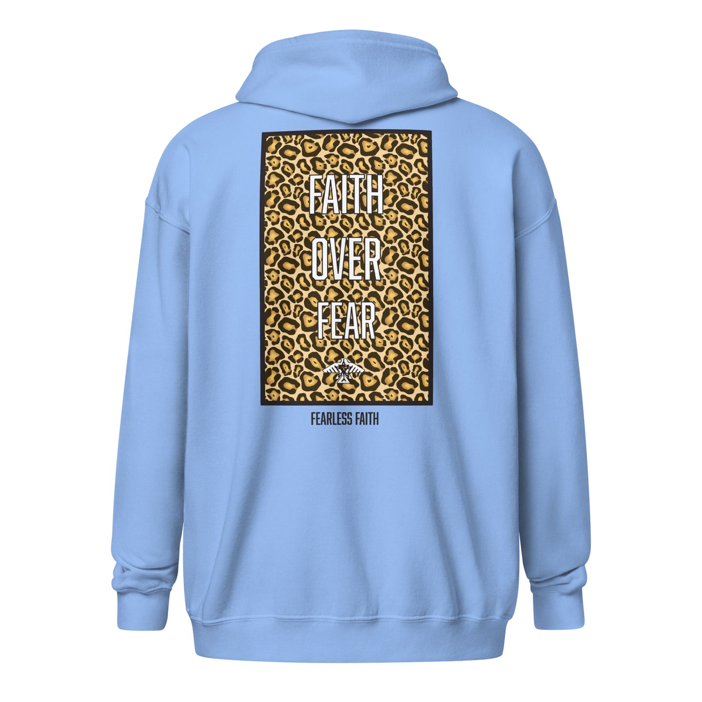 Faith Over Fear Cheetah Print Unisex heavy blend zip hoodie