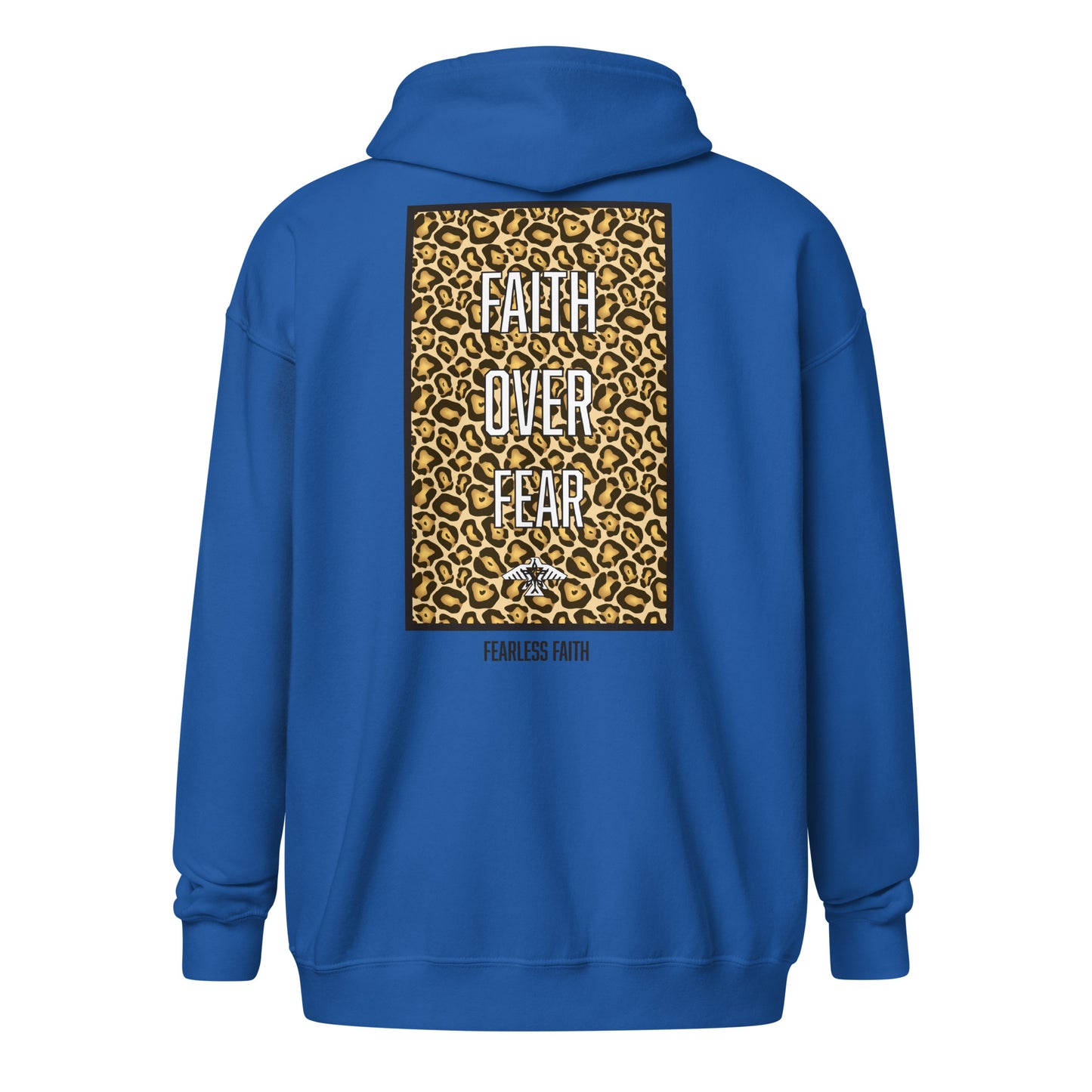 Faith Over Fear Cheetah Print Unisex heavy blend zip hoodie