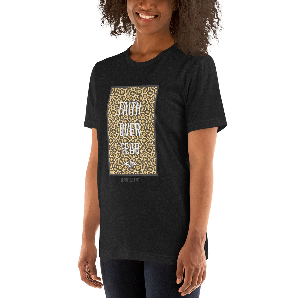 Faith Over Fear Cheetah Print T-Shirt (Multiple Colors)