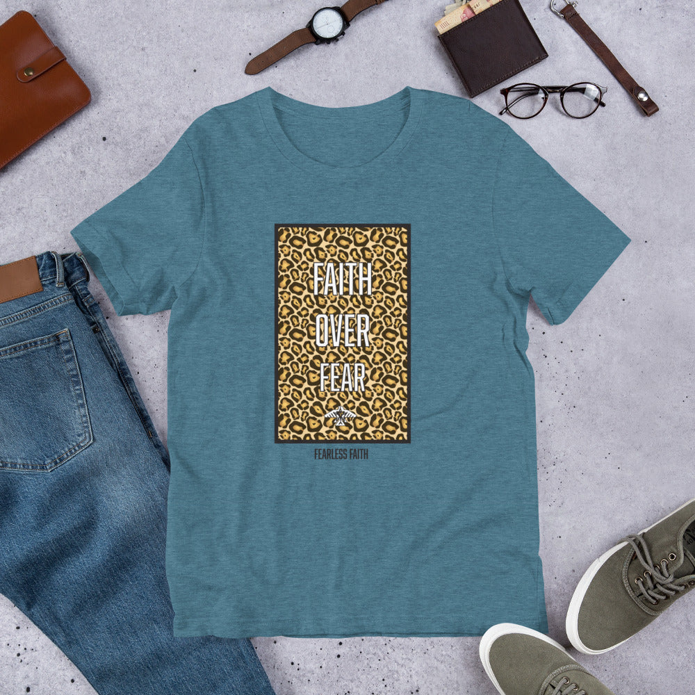 Faith Over Fear Cheetah Print T-Shirt (Multiple Colors)