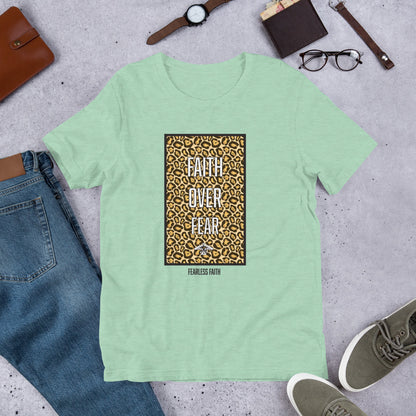 Faith Over Fear Cheetah Print T-Shirt (Multiple Colors)