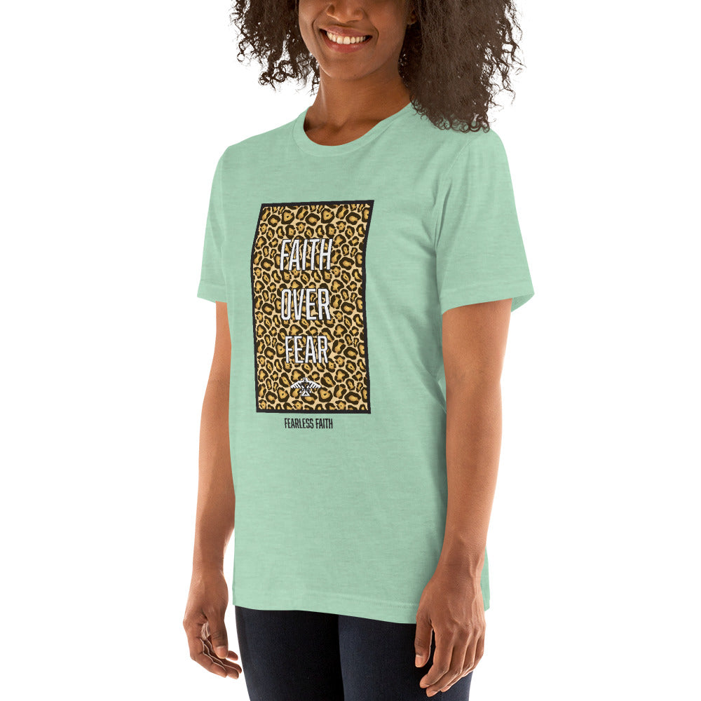 Faith Over Fear Cheetah Print T-Shirt (Multiple Colors)