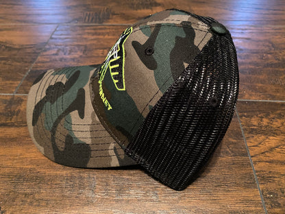 S.J. Trucker Hat (Camo/ Neon Yellow)