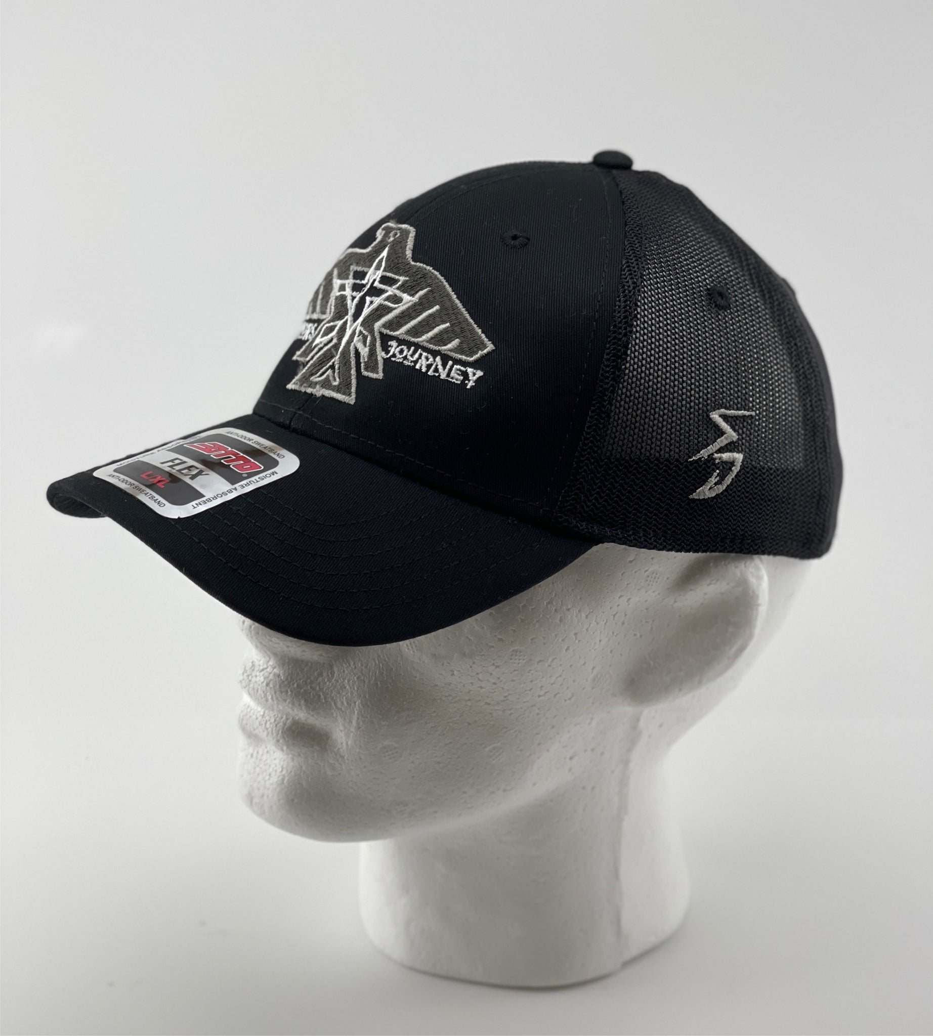 S.J. Grey/White Black/Metallic Logo (Flexfit) Hat